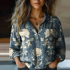 Editha | Women's Bohemian Vintage V-Neck Blouse