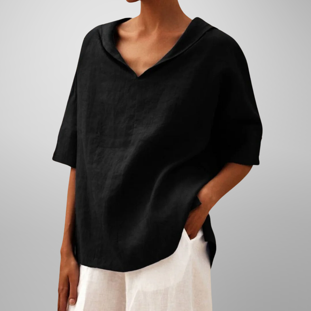 Athena | Women's Relaxed Collar V-Neck Top