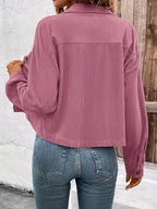 Christiane | Women's Ribbed Button-Front Cropped Jacket