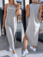 Marlene | Women's Sleeveless Side-Split Tank Maxi Dress