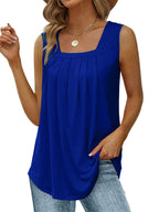 Idalie | Women's Pleated Square Neck Tank Top