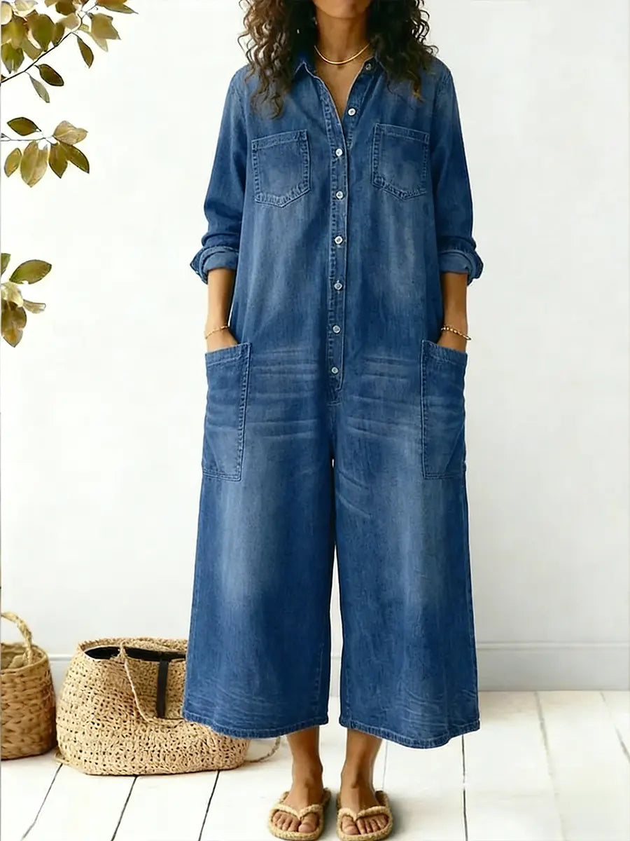 Blanche | Women's Relaxed-Fit Button Front Jumpsuit