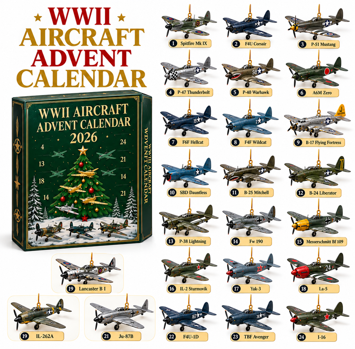 Nelly | WWII Aircraft Advent Calendar Christmas Gift Set