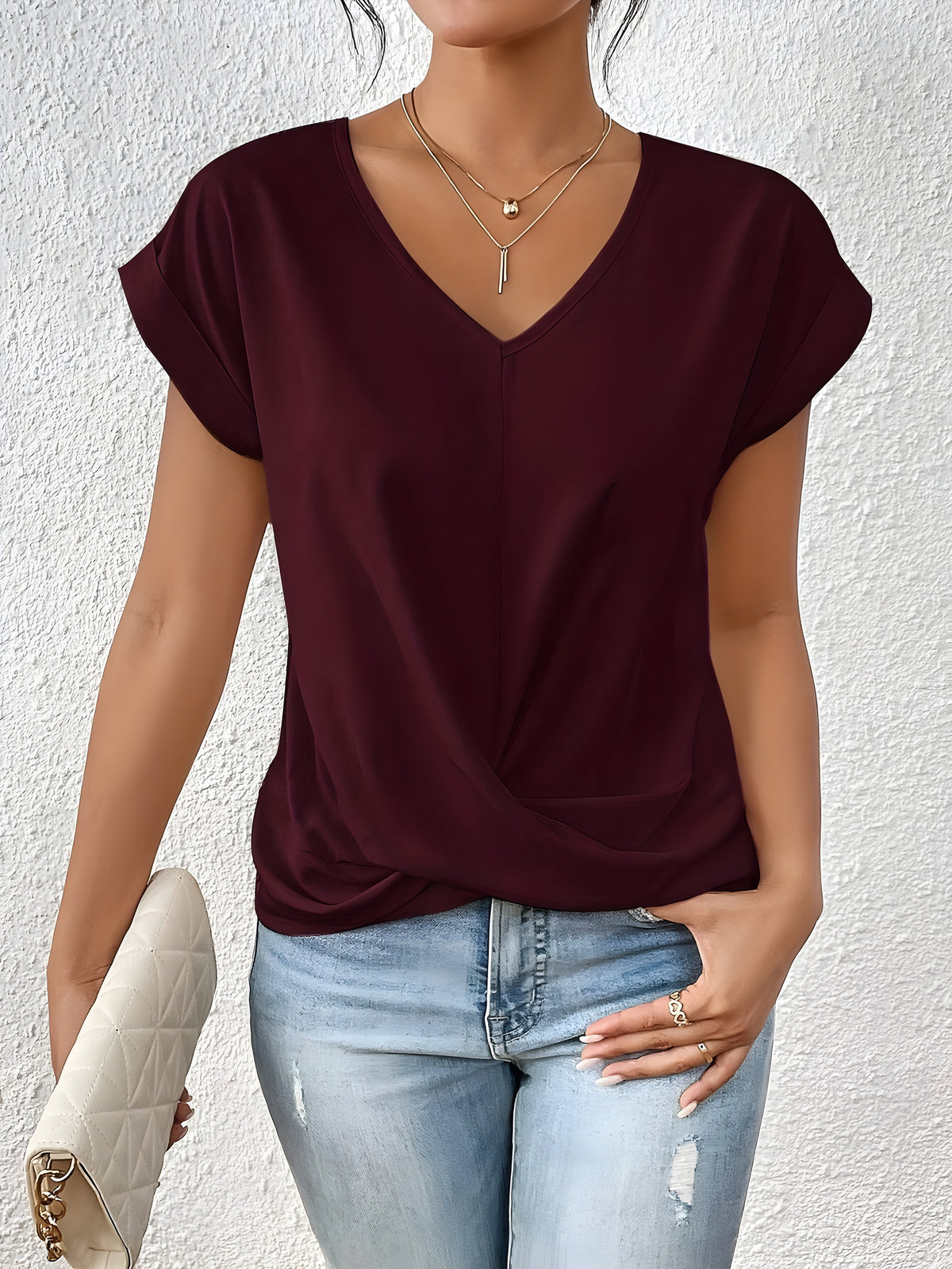 Ariane | Women's V-Neck Twist-Front Top