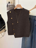 Hannah | Women's Ribbed Button-Front Sweater Vest
