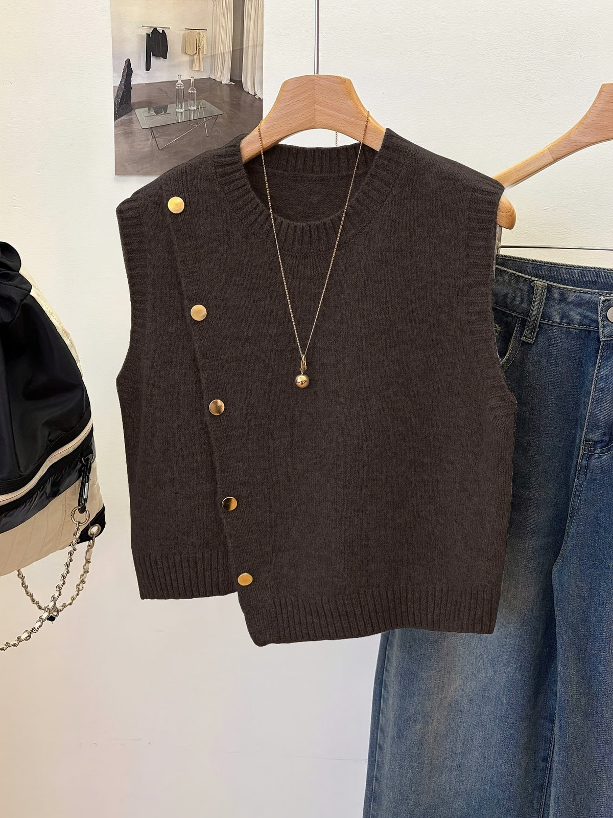 Hannah | Women's Ribbed Button-Front Sweater Vest