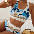 Cornelie | Women's Floral Racerback Tank Top with High-Waist Bottoms