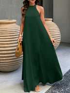 Maria | Women's Halter-Neck Textured Maxi Dress
