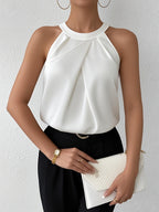 Rebekka | Women's Draped Lace Corset Top with Halter-Neck
