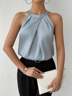 Rebekka | Women's Draped Lace Corset Top with Halter-Neck