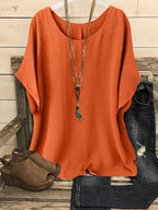 Maud | Women's Oversized Batwing-Sleeve Round-Neck Top