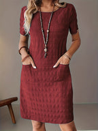 Vivian | Women's Textured Square Neck Mini Dress