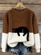 Ines Cat Motif Wool-Mix Knit Sweater