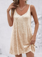 Margrethe | Women's Sequin V-Neck A-Line Mini Dress
