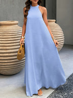 Maria | Women's Halter-Neck Textured Maxi Dress