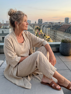 Liesbeth | Women's Relaxed Wide Leg Three-Piece Set