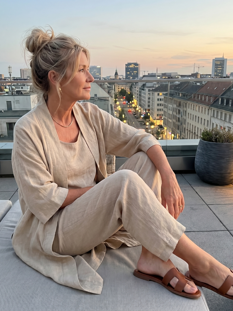 Liesbeth | Women's Relaxed Wide Leg Three-Piece Set