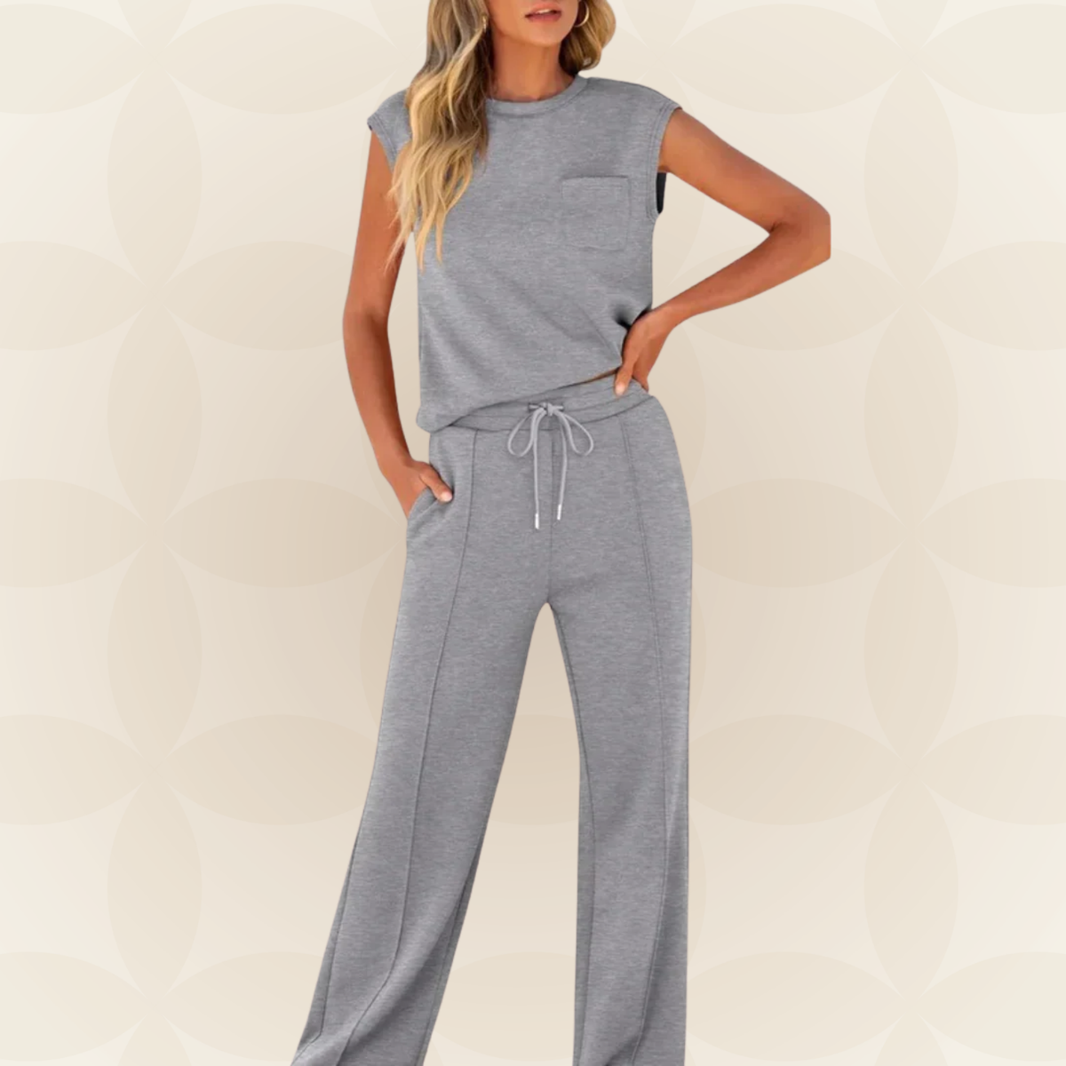 Cecile | Women's Two-Piece Set Relaxed-Fit Loungewear Co-ord