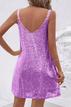 Queenie | Women's Sequin V-Neck Cocktail Dress Mini
