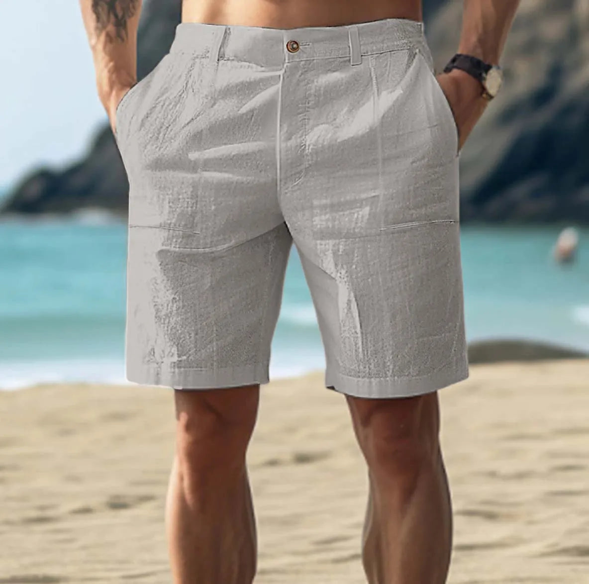 Adrian | Men's Relaxed Drawstring Bermuda Shorts with Side Pockets