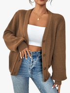 Zoé | Women's Button-Front V-Neck Knit Cardigan
