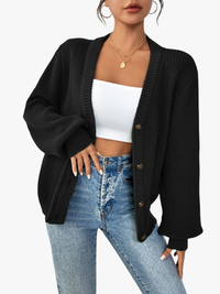 Zoé | Women's Button-Front V-Neck Knit Cardigan