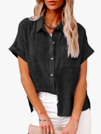 Mathilde | Women's V-Neck Short Sleeve Blouse