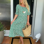Daniëlle | Women's Tiered Midi Dress with Flowing Silhouette