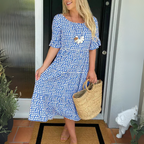 Daniëlle | Women's Tiered Midi Dress with Flowing Silhouette