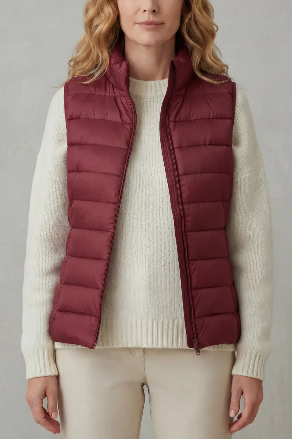 Federica | Women's Quilted Mock-Neck Puffer Vest