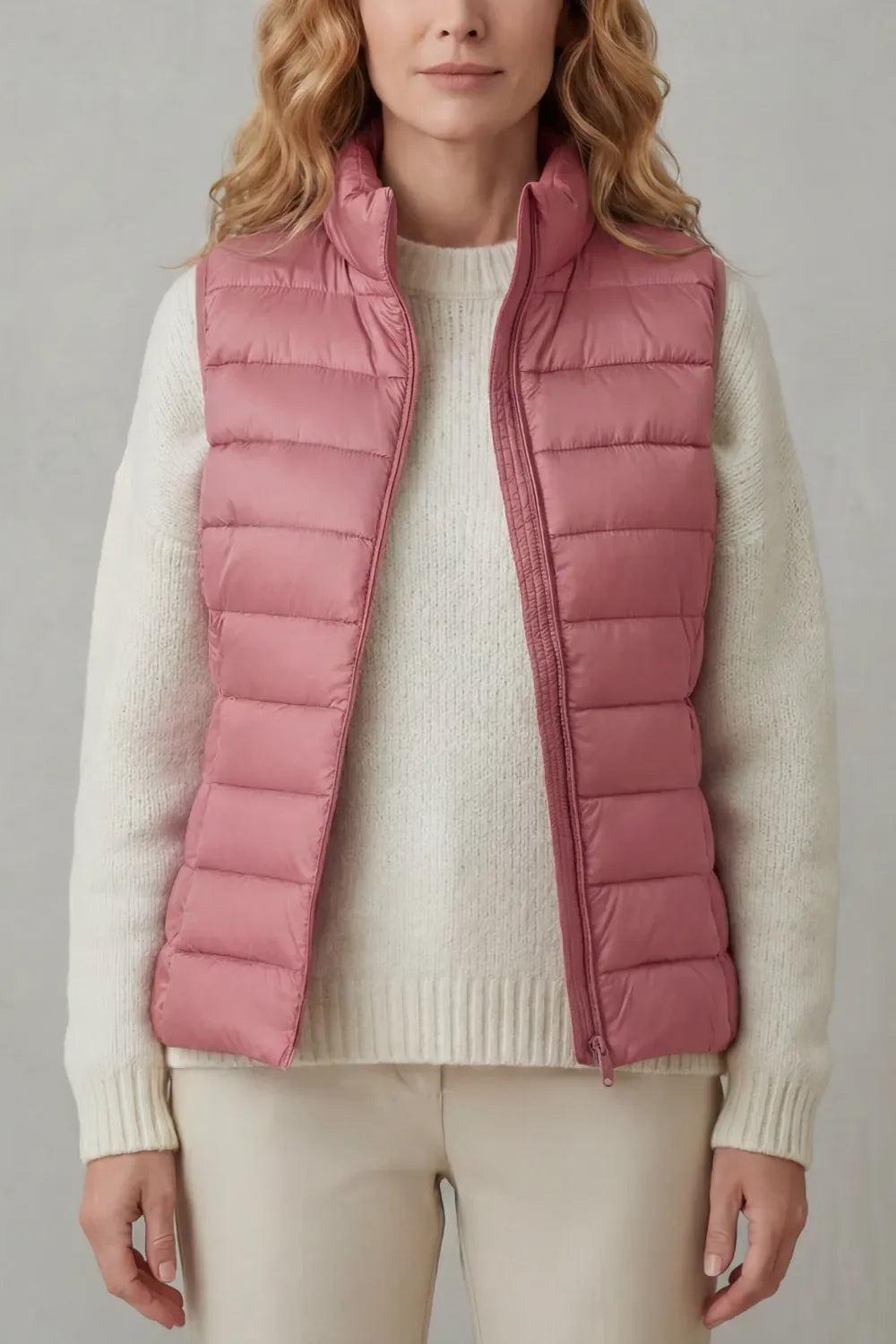 Federica | Women's Quilted Mock-Neck Puffer Vest