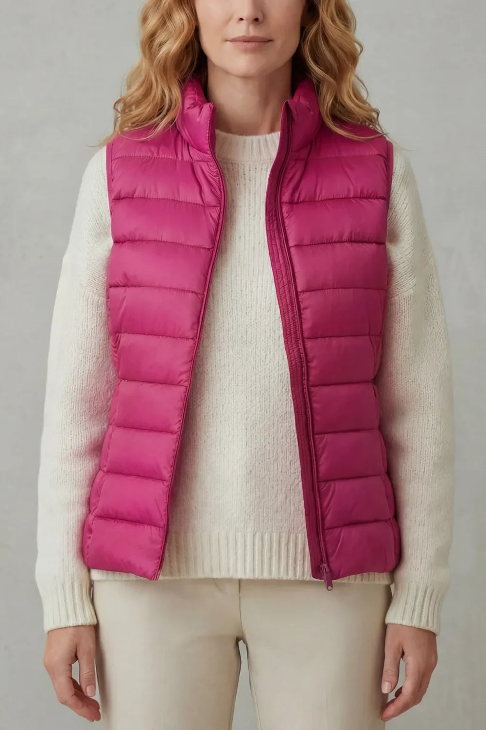 Federica | Women's Quilted Mock-Neck Puffer Vest