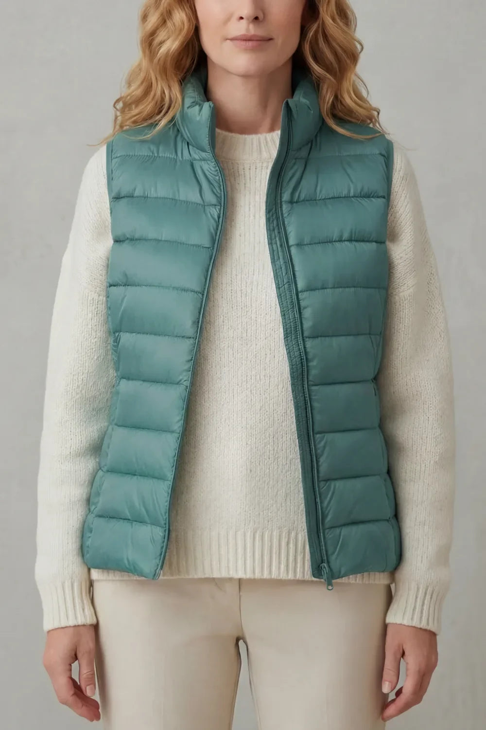 Federica | Women's Quilted Mock-Neck Puffer Vest