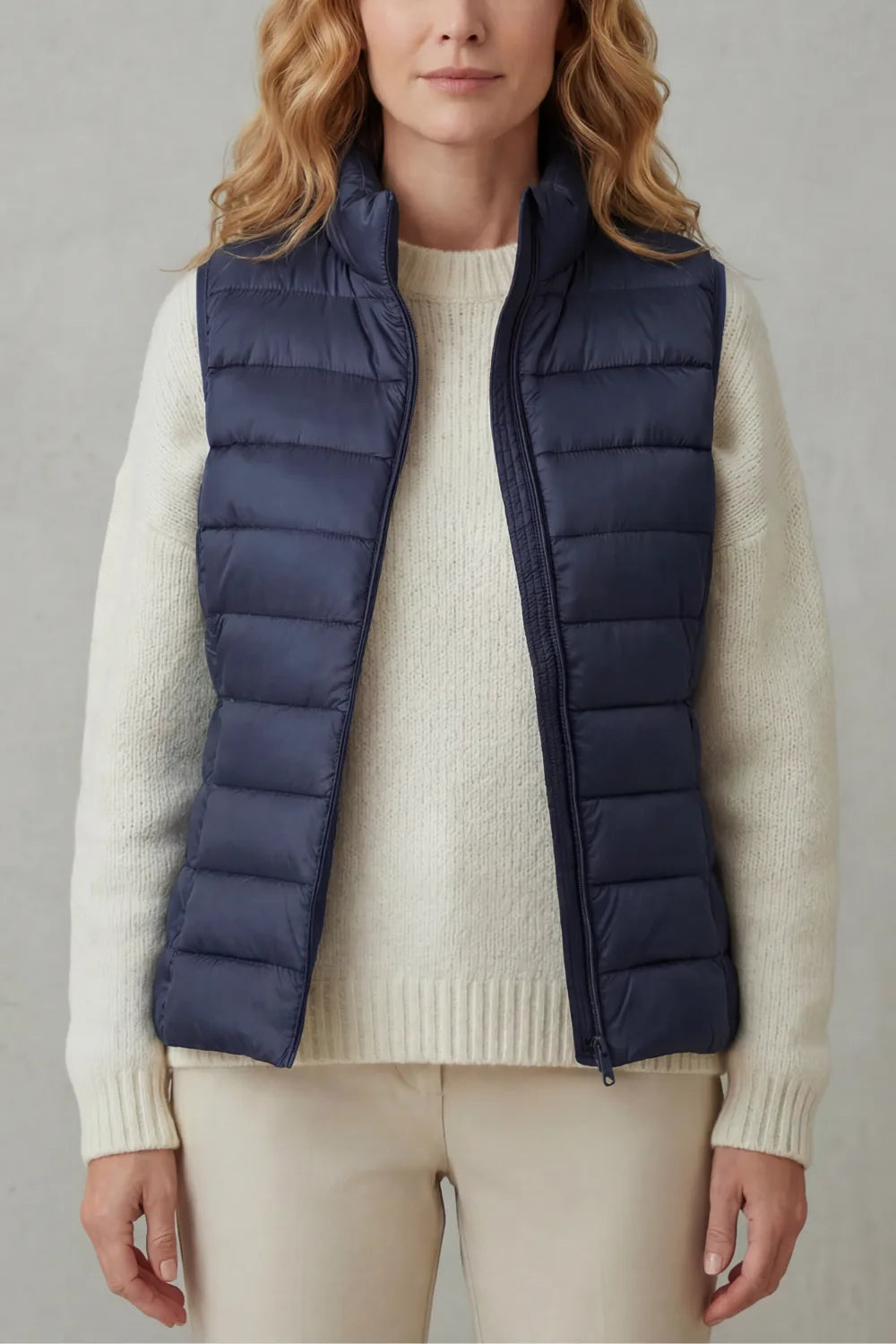Federica | Women's Quilted Mock-Neck Puffer Vest