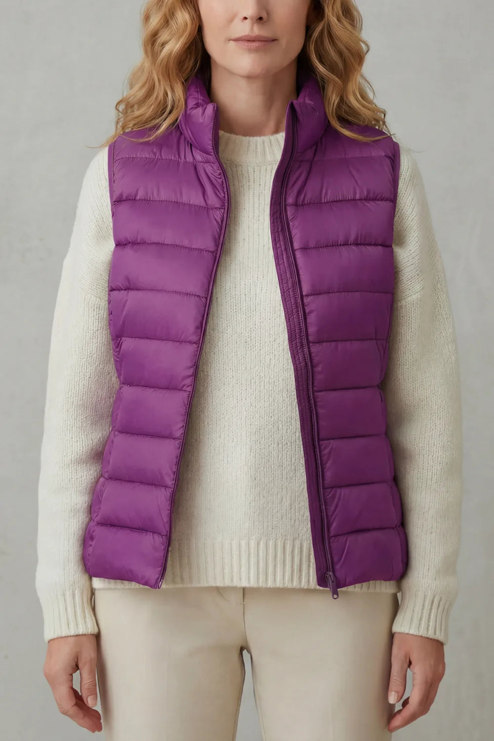 Federica | Women's Quilted Mock-Neck Puffer Vest