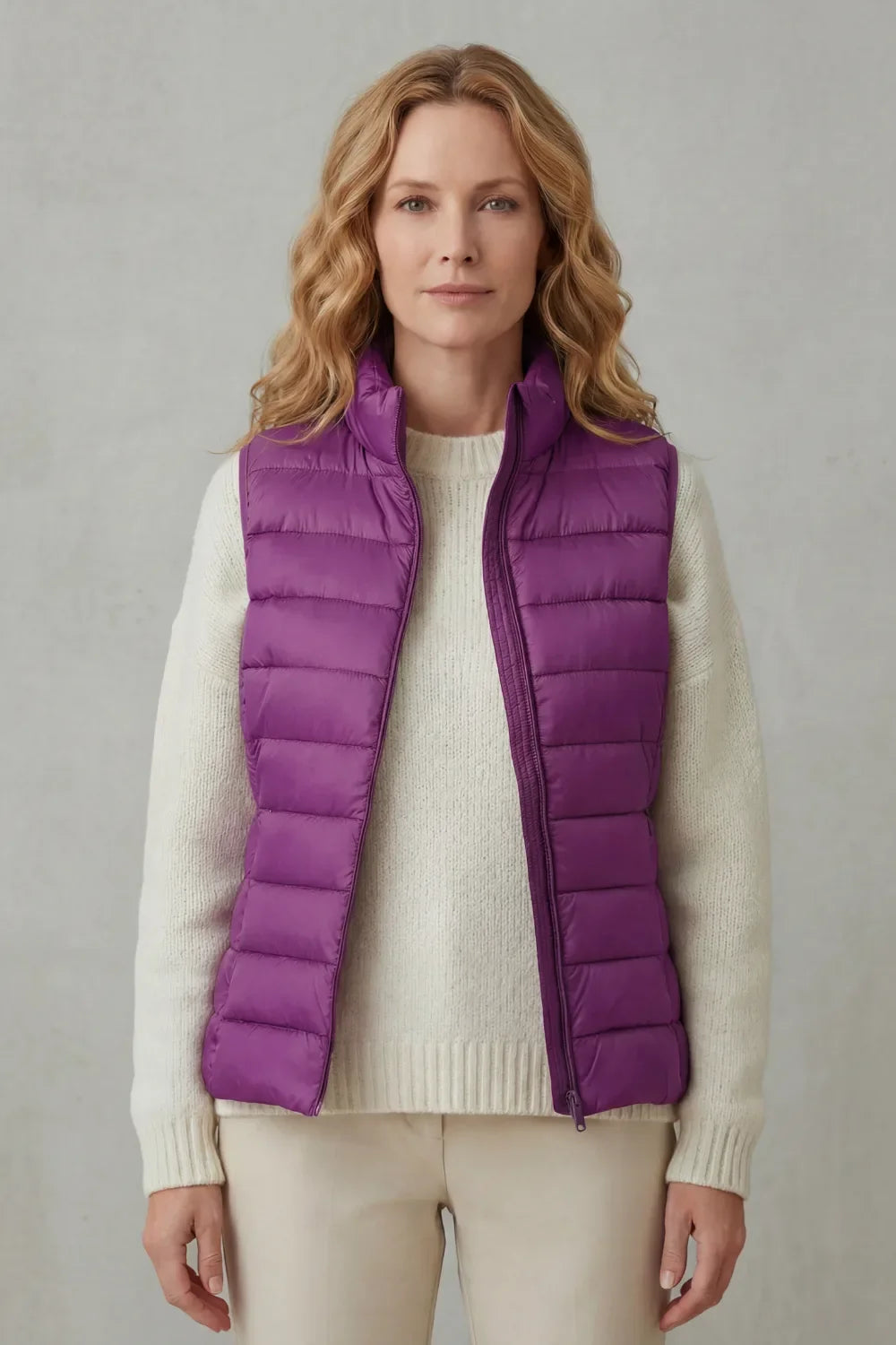Federica | Women's Quilted Mock-Neck Puffer Vest