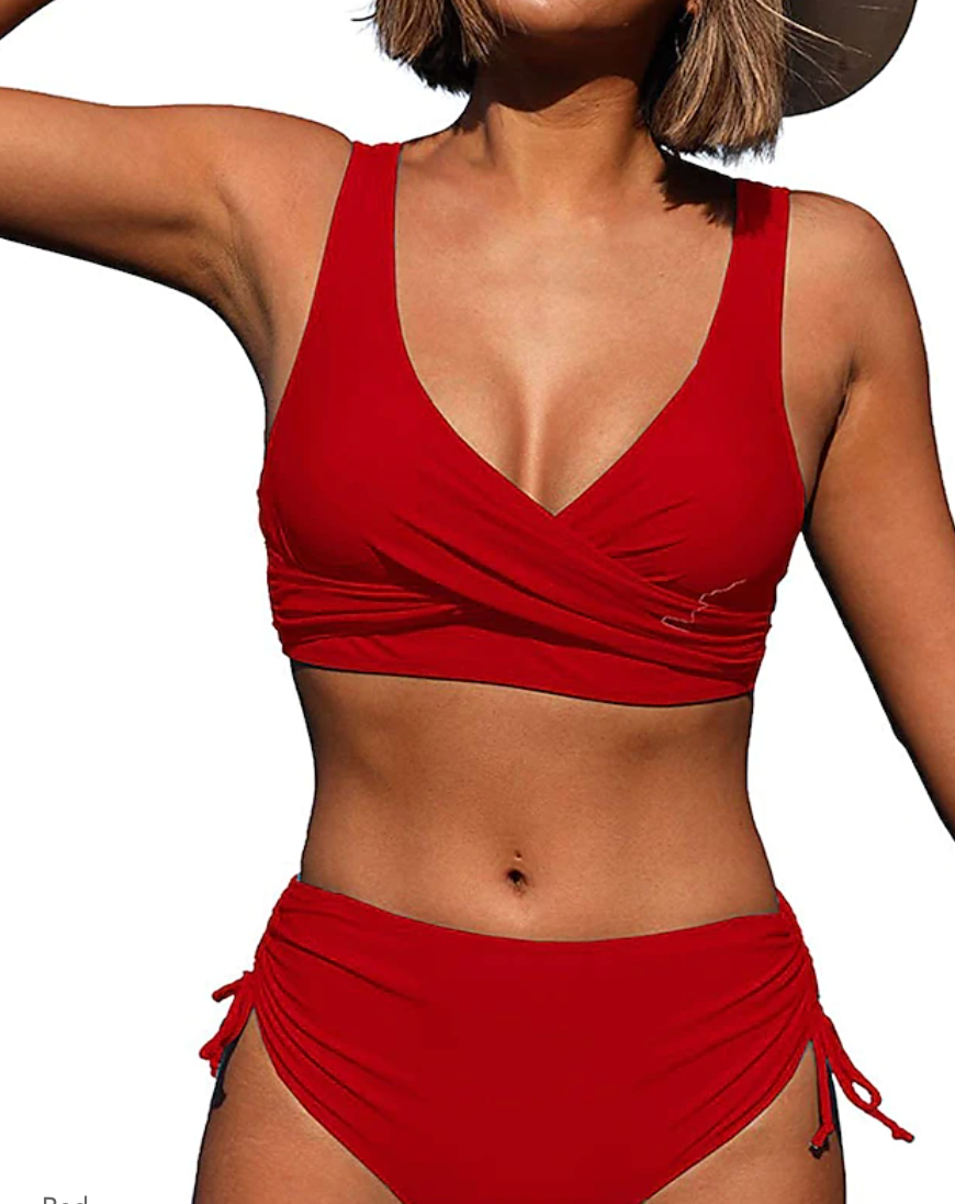 Aline | Women's Two-Piece Tie-Side Bikini Set with Ruffle Trim