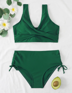 Aline | Women's Two-Piece Tie-Side Bikini Set with Ruffle Trim