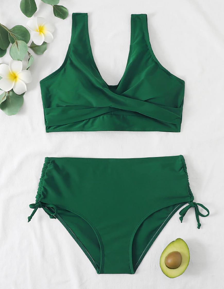 Aline | Women's Two-Piece Tie-Side Bikini Set with Ruffle Trim