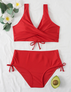 Aline | Women's Two-Piece Tie-Side Bikini Set with Ruffle Trim