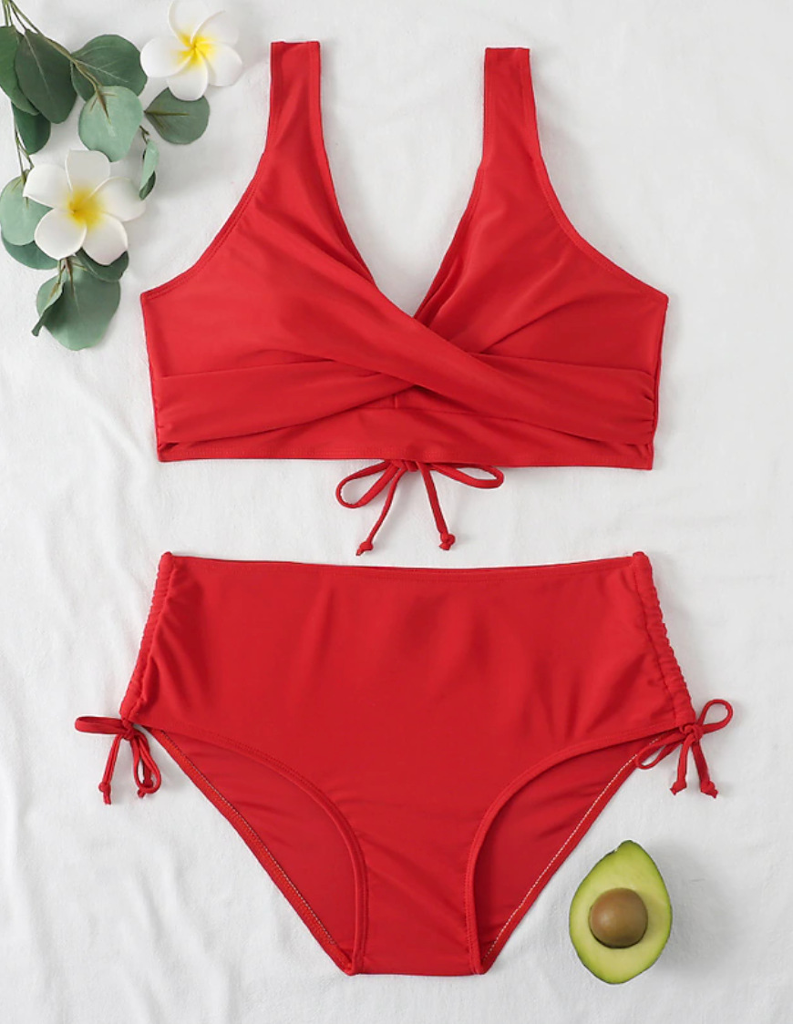 Aline | Women's Two-Piece Tie-Side Bikini Set with Ruffle Trim