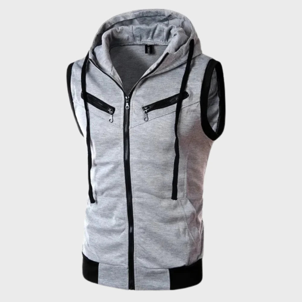 Sem | Men's Sleeveless Hooded Vest with Slim Fit
