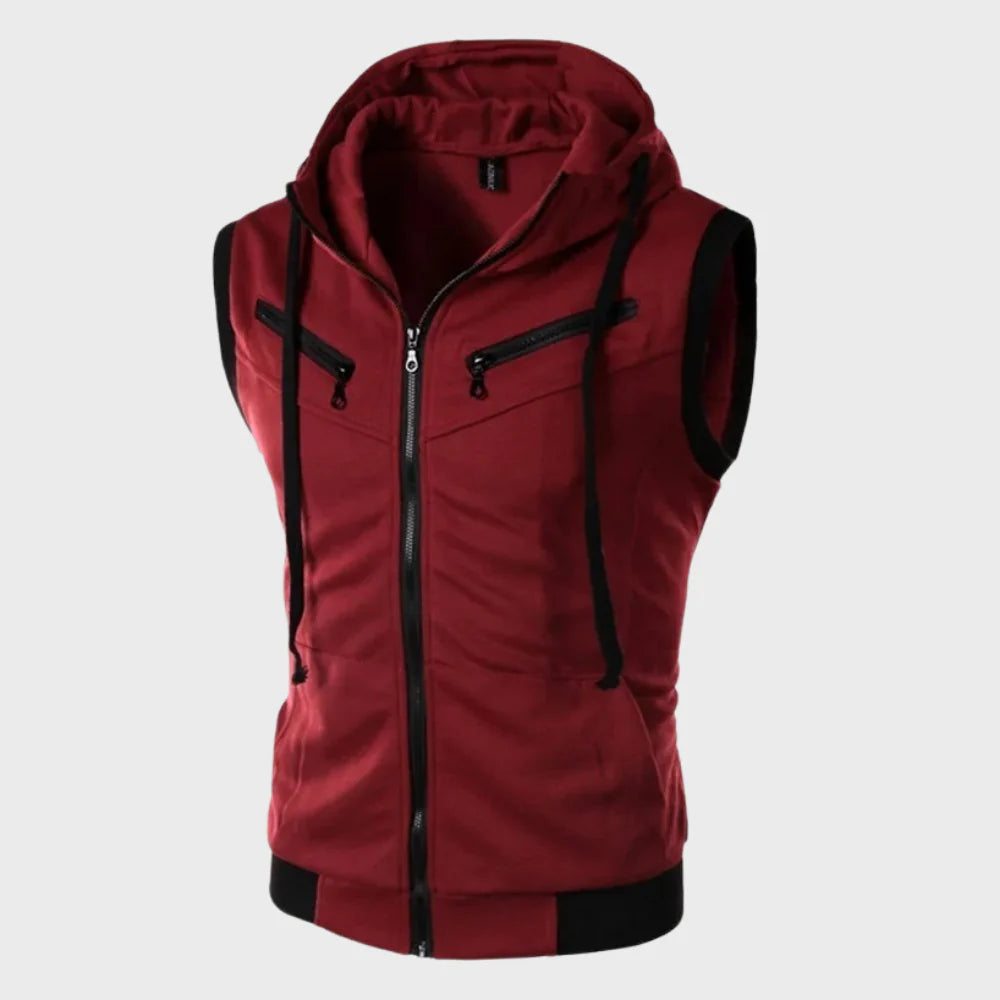 Sem | Men's Sleeveless Hooded Vest with Slim Fit