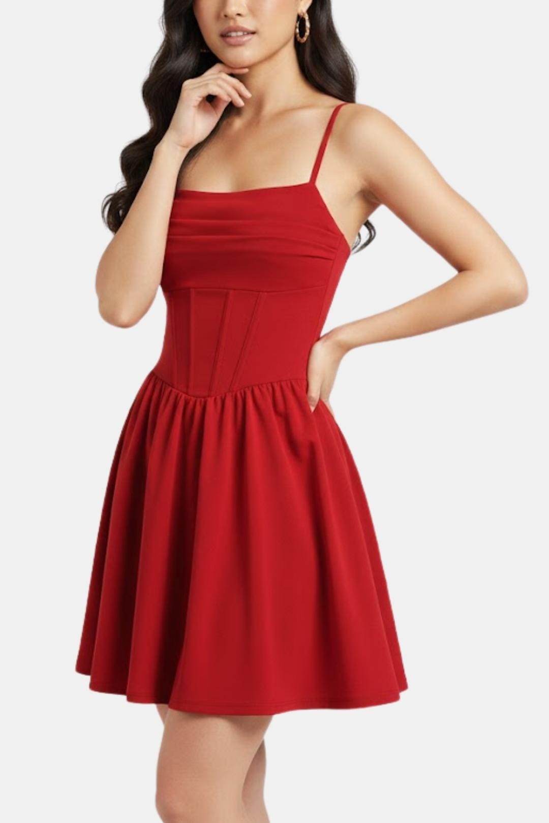 Freja | Women's Ruched Cami Mini Dress with High Waist