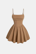 Freja | Women's Ruched Cami Mini Dress with High Waist