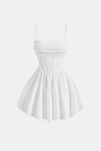 Freja | Women's Ruched Cami Mini Dress with High Waist