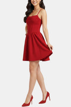 Freja | Women's Ruched Cami Mini Dress with High Waist