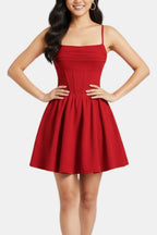 Freja | Women's Ruched Cami Mini Dress with High Waist