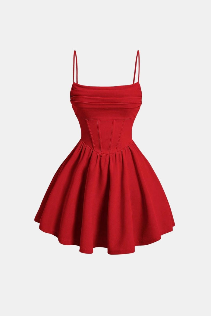 Freja | Women's Ruched Cami Mini Dress with High Waist