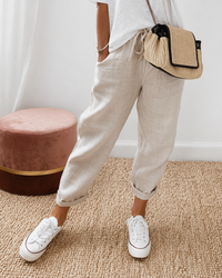 Wren | Women's Wide-Leg Relaxed Fit Pants with Elastic Waist